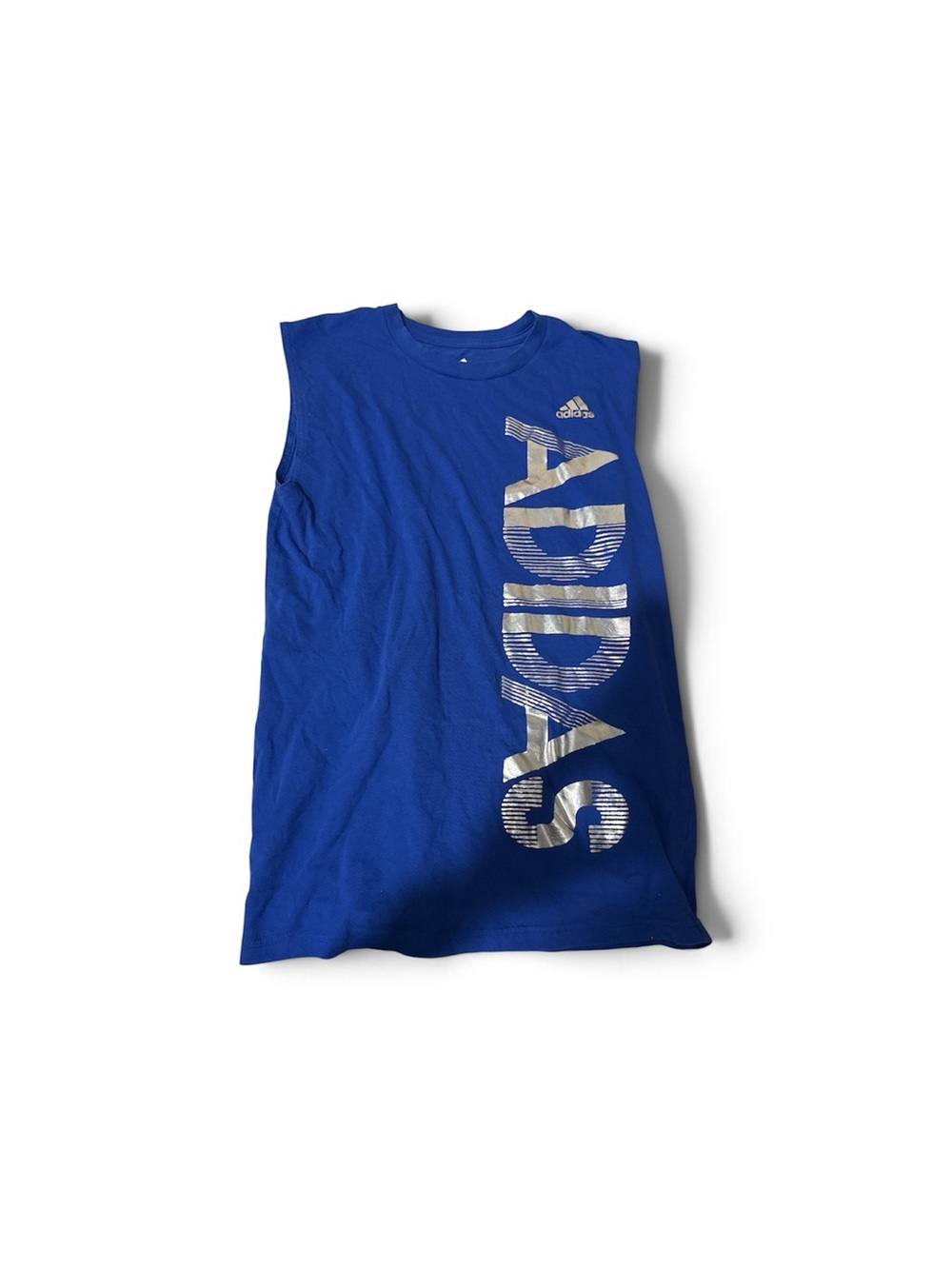 adidas Royal Blue Tank with Silver Vertical Logo
